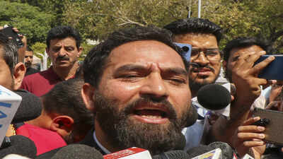 jammu aap mla mehraj malik speaks to the media after a scuffle broke out betwee