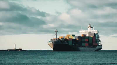 massive cargo ship in the sea