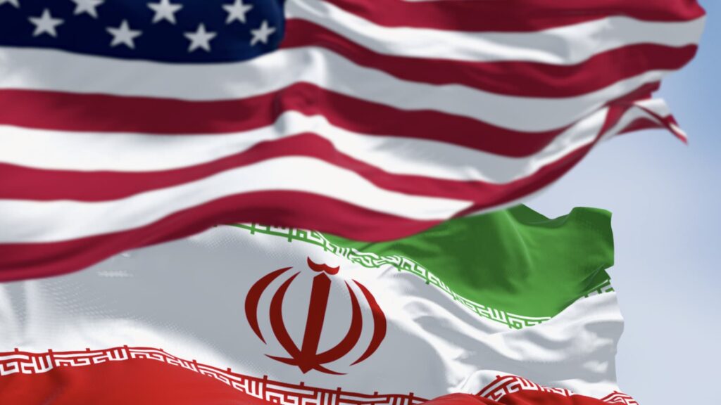 108310761 1779385404310 gettyimages 2263166105 iran us two flag 02