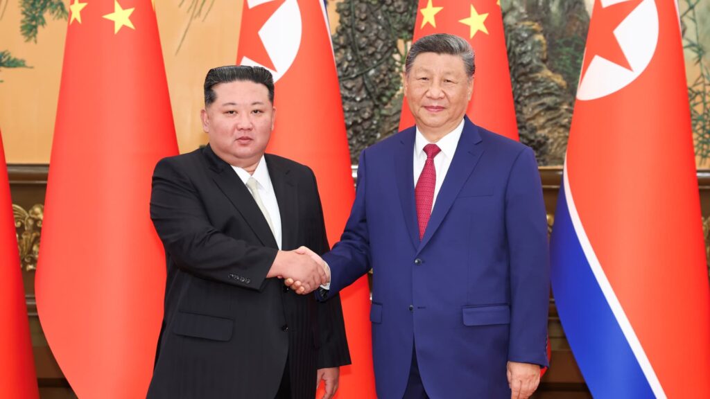 108317851 1780837686174 gettyimages 2233090448 CHINA BEIJING XI JINPING KIM JONG UN TALKS CN
