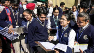 amritsar students discuss after appearing for the first cbse board exam of 2025