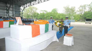 mortal remains of an 32 crash victims from jorhat sent to their native places by iaf