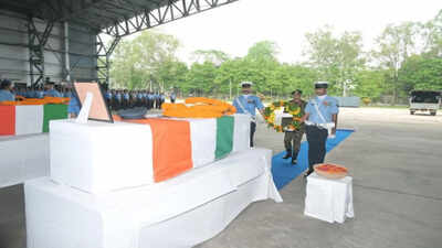 mortal remains of an 32 crash victims from jorhat sent to their native places by iaf