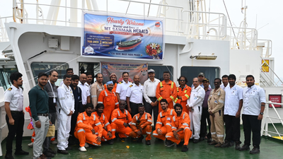 mt sanmar herald crew honoured at paradip port
