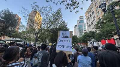 protest in new york over neet