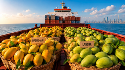 up exports 125 tonnes dashehari langra mangoes to dubai by sea for first time