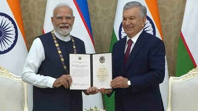 pm modi receives uzbekistans top state honour
