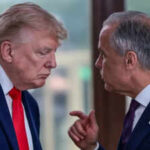us president donald trump with canadian prime minister mark carney