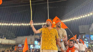 in the grand procession of lord ganesha organized by the hindu jagarana vedike and the hindu mahaganapati pratishthapana committee in t narasipura
