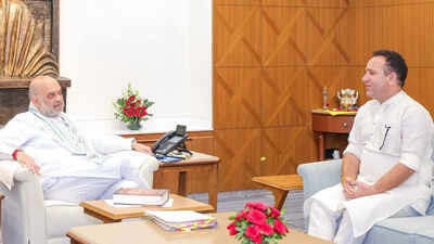 leader of the opposition in the jammu amp kashmir legislative assembly sunil sharma today called on union home minister amit shah in new delhi