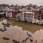 swollen ganga floods nearby areas