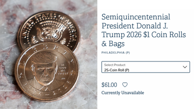 trumps face debuts on us currency 1 coins run out of stock within hours