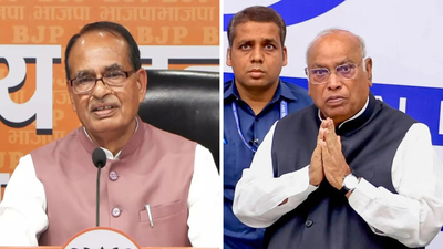 union minister shivraj singh chauhan and mallikarjun kharge