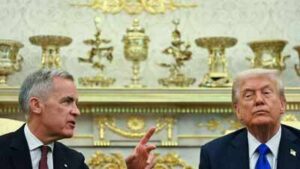 us president donald trump meets canadian prime minister mark carney in the oval office in october 2025