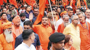 wont tolerate insult to saffron suvendu warns at jadavpur rally