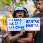cockroach janta party cjp supporters hold placards and stage a protest against chief election commissioner cec gyanesh kumar