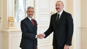 eam jaishankar calls on azerbaijan president ilham aliyev in baku discusses strengthening bilateral ties