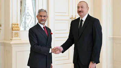 eam jaishankar calls on azerbaijan president ilham aliyev in baku discusses strengthening bilateral ties