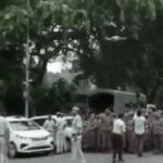 in anticipation of the cockroach janta partys protest in central delhi drones and a heavy police presence have been mobilized