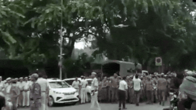 in anticipation of the cockroach janta partys protest in central delhi drones and a heavy police presence have been mobilized