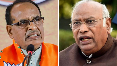 union minister shivraj singh chouhan and congress chief mallikarjun kharge